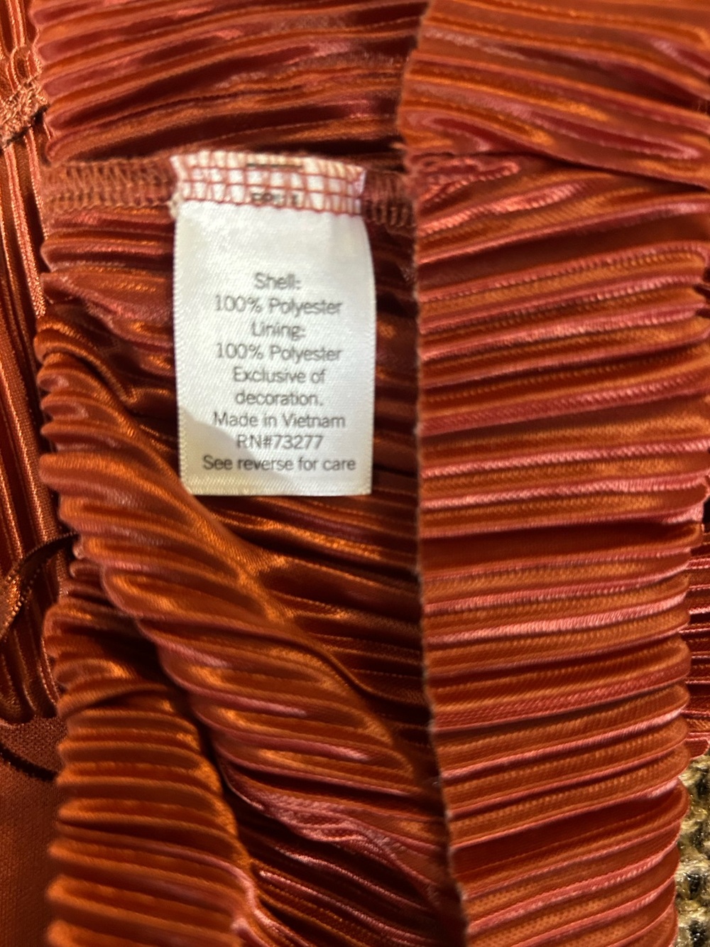 Nine West Rust-Red Pleated V-Neck Tie-Front Tank - Picture 6 of 7